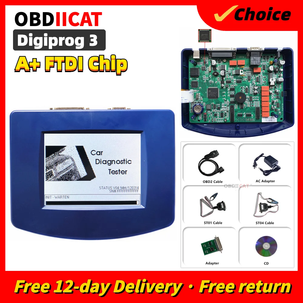 A+Quality Digiprog 3 Full Sel V4.94 OBD Version Digiprog3 OBD2 Programmer Tool with FT232BL&93C46 Chip DIGIPROG ST01 ST04 Cable
A+Quality Digiprog 3 Full Sel V4.94 OBD Version Digiprog3 OBD2 Programmer Tool with FT232BL&93C46 Chip DIGIPROG ST01 ST04 Cable