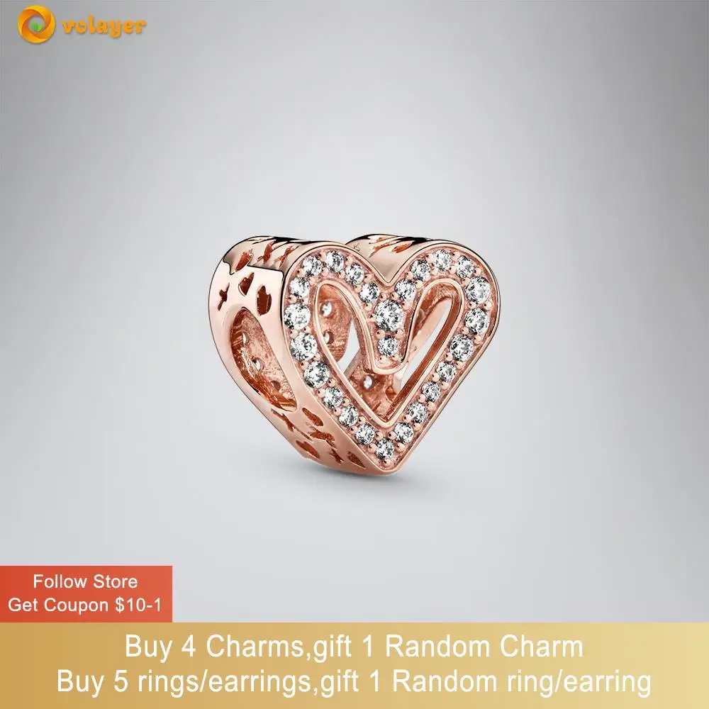 Volayer S925 Silver Beads Sparkling RoseFreehand Heart Charm fit Original Pandora Bracelets DIY Jewelry for Women
Volayer S925 Silver Beads Sparkling RoseFreehand Heart Charm fit Original Pandora Bracelets DIY Jewelry for Women