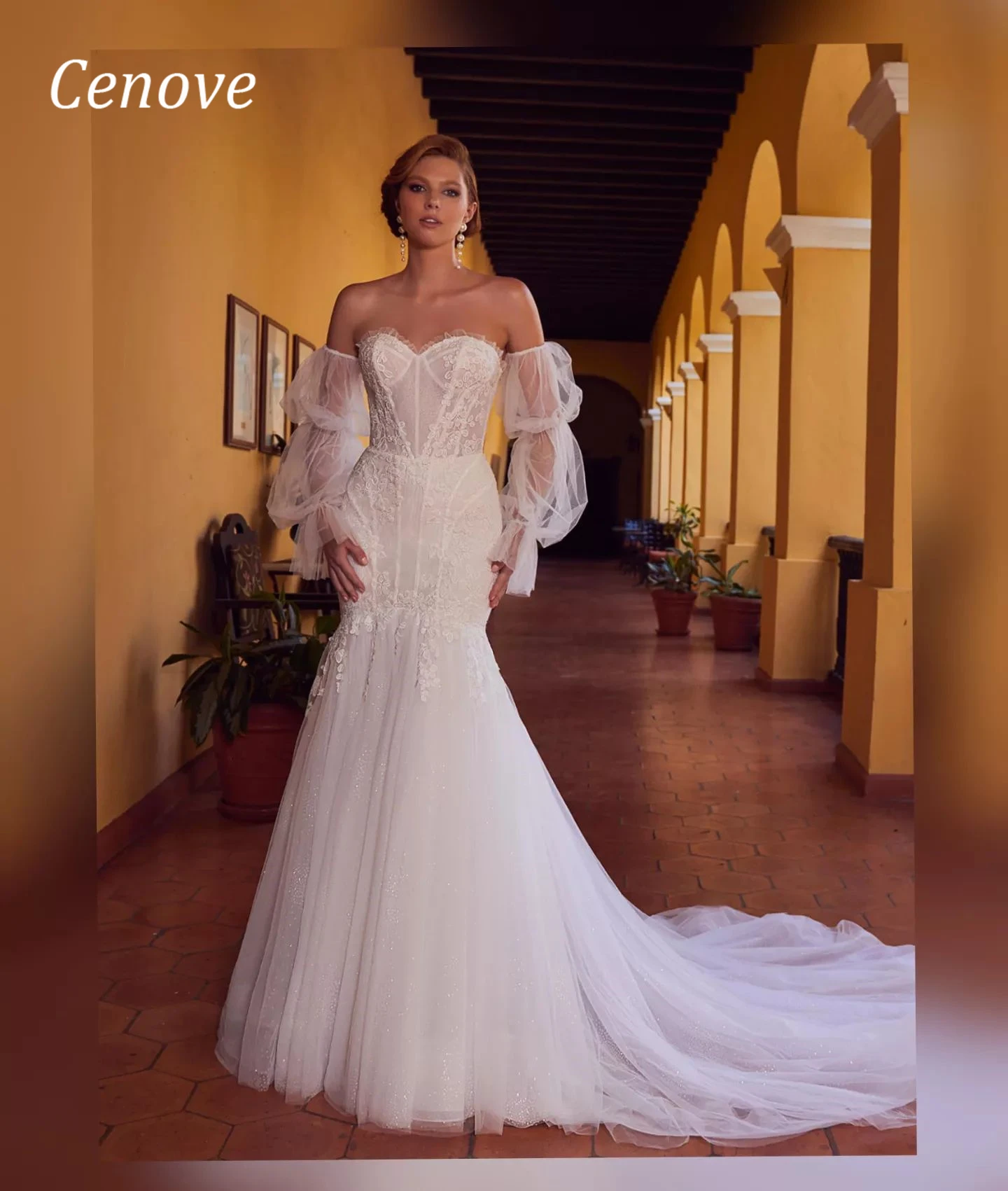 Cenove Bubble Strapless Lace Wedding Strapless Gown Prom Chapel Train White Embroide Beaded Party Dresses for Women 2023 bride
Cenove Bubble Strapless Lace Wedding Strapless Gown Prom Chapel Train White Embroide Beaded Party Dresses for Women 2023 bride