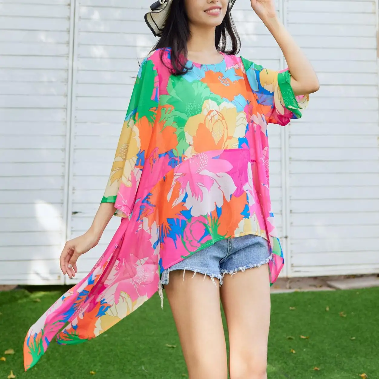 Dimanaf 2024 Summer Plus Size Women Chiffon Vinatge Floral Print Transparent Asymmetrical Tops Loose Pants Female Summer
Dimanaf 2024 Summer Plus Size Women Chiffon Vinatge Floral Print Transparent Asymmetrical Tops Loose Pants Female Summer