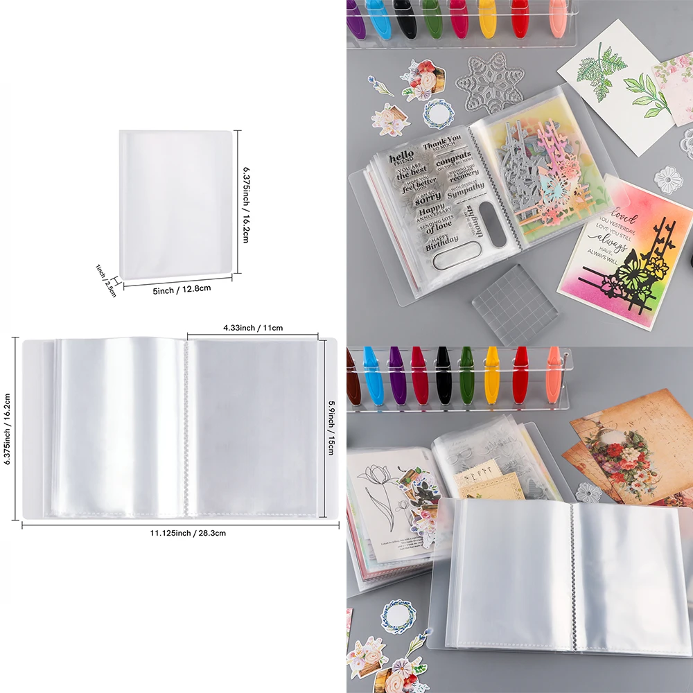 40 pages Storage AlbumDie Cut Stamps Clear Sticker Photo Storage Album Book A6 Organizer Folder for DIY Scrapbook Collection
40 pages Storage AlbumDie Cut Stamps Clear Sticker Photo Storage Album Book A6 Organizer Folder for DIY Scrapbook Collection