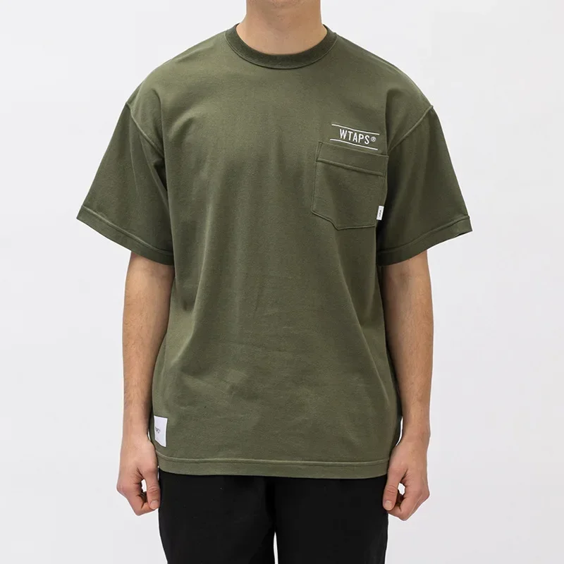 

WTAPS sports embroidered pocket cotton short sleeve T-shirt 23SS casual crewneck top Japanese trendy brand undershirt