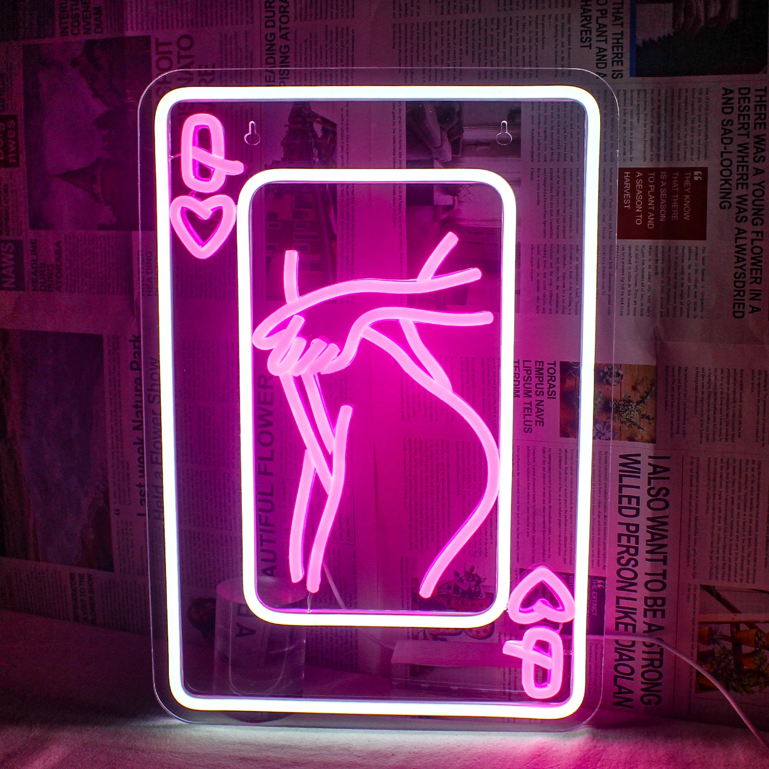 

Playing Cards Lady Body Neon Sign Dimmable Poker for Wall Decor Led Neon Bar Signs Man Cave Party Club Restaurant Hotel USB Neon