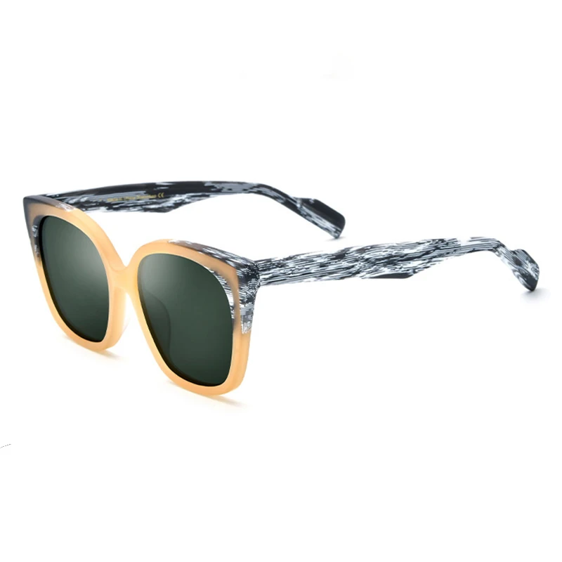 

New Frosted Color block Acetate square sunglasses Men women Retro fashion trend Driving polarized light UV400 outdoor eyeglasses