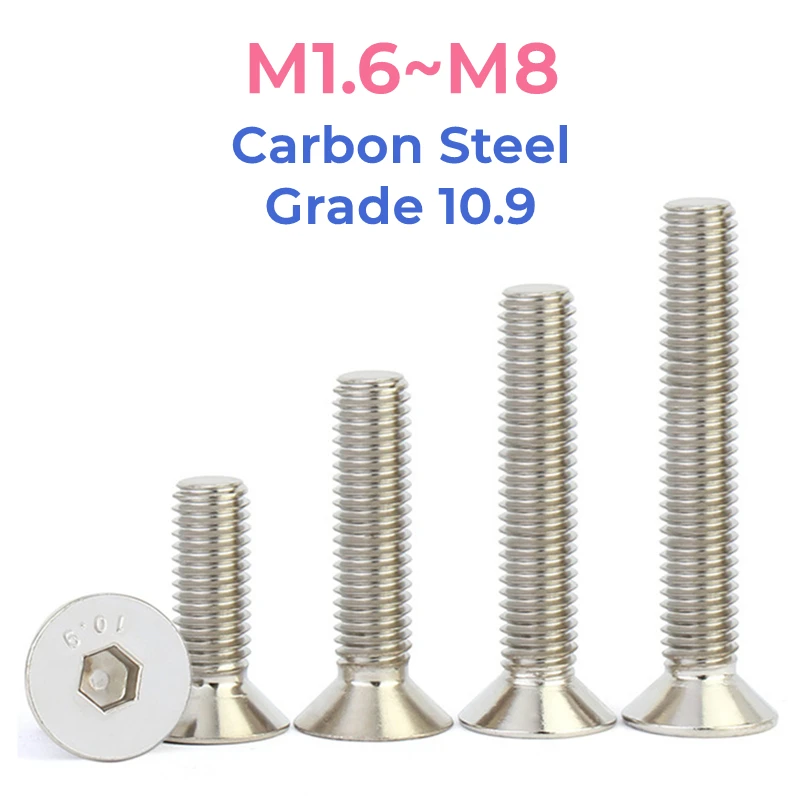 Grade 10.9 High Strength Nickel Plated Carbon Steel Hexagon Hex Socket Flat Countersunk Head Screw Bolt M1.6 M2 M2.5 M3 M4 M5~M8
Grade 10.9 High Strength Nickel Plated Carbon Steel Hexagon Hex Socket Flat Countersunk Head Screw Bolt M1.6 M2 M2.5 M3 M4 M5~M8