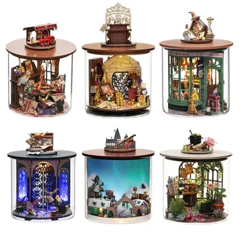 인형 집 만들기 및 조립용 미니 DIY 키트, 방 모델 장난감, 가구 나무 공예품, 가정 및 침실 장식 상품 이미지