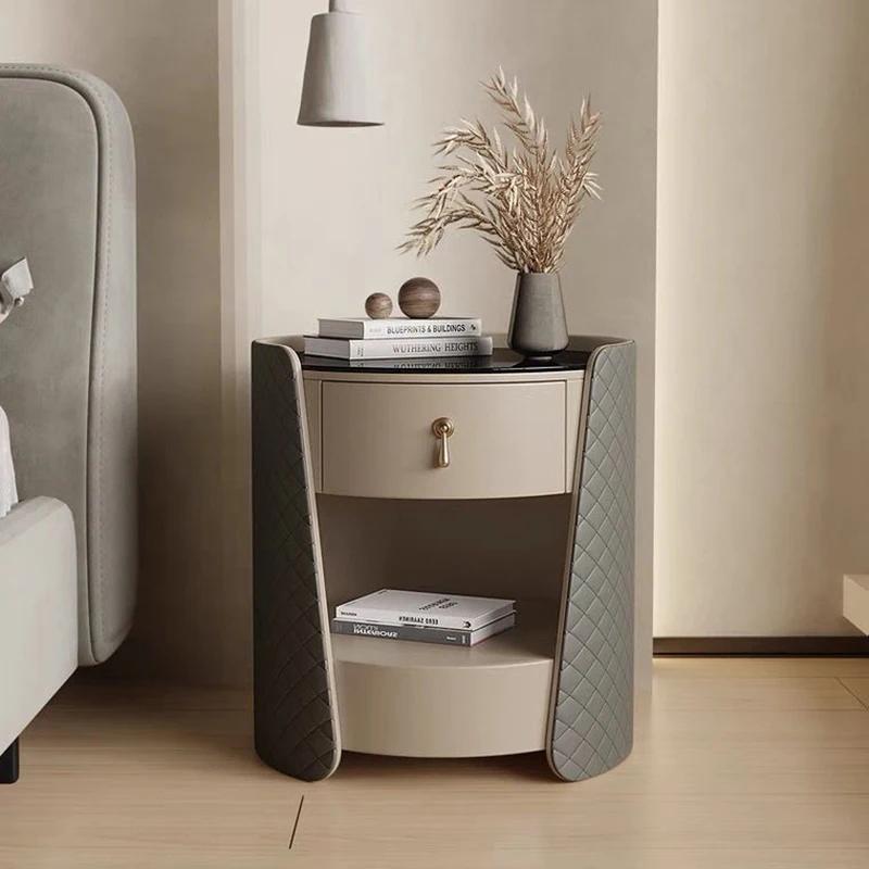 Designer New Nightstand Simple Modern Italian Light Luxury Bedroom Leather Rock Board Small Side Cabinet Hotel Bedside Organizer
Designer New Nightstand Simple Modern Italian Light Luxury Bedroom Leather Rock Board Small Side Cabinet Hotel Bedside Organizer