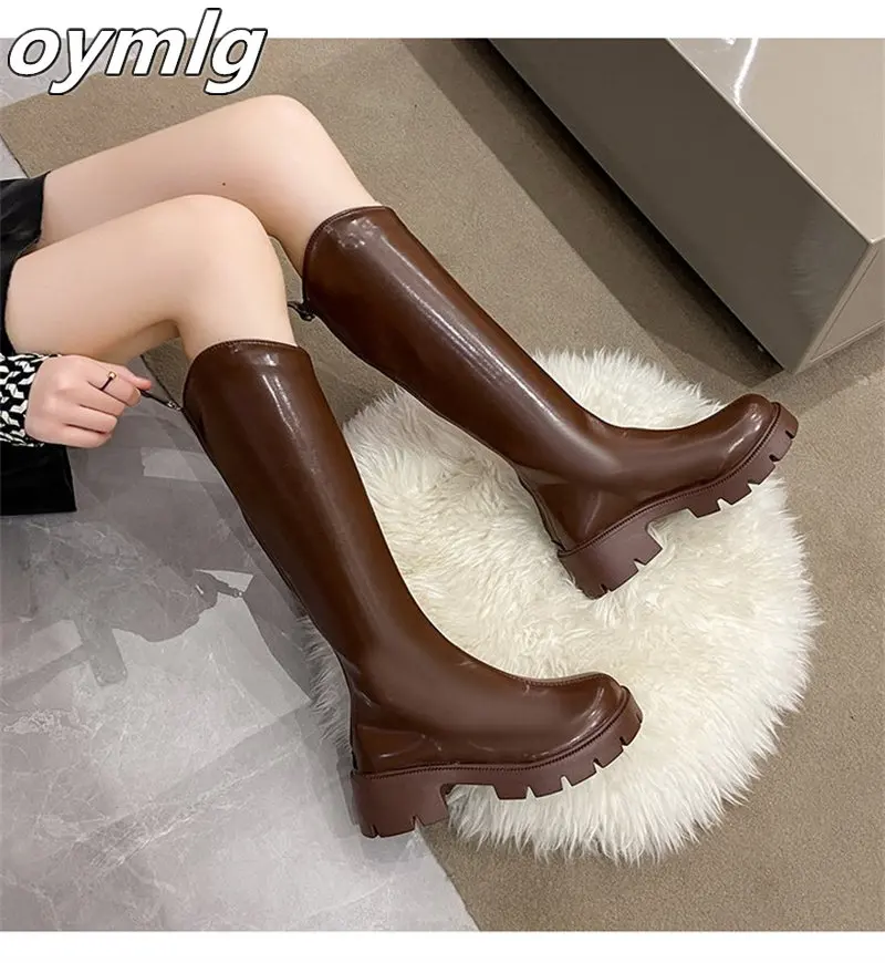 

Autumn and winter fashion but knee high boots women's thick heel 2022 new net red show thin and tall knight boots