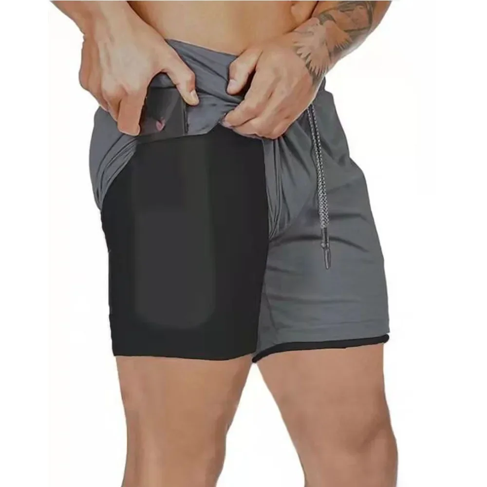 

2021 Camo Running Shorts Men 2 In 1 Double-deck Quick Dry GYM Sport Shorts Fitness Jogging Workout Shorts Men Sports Short Pants