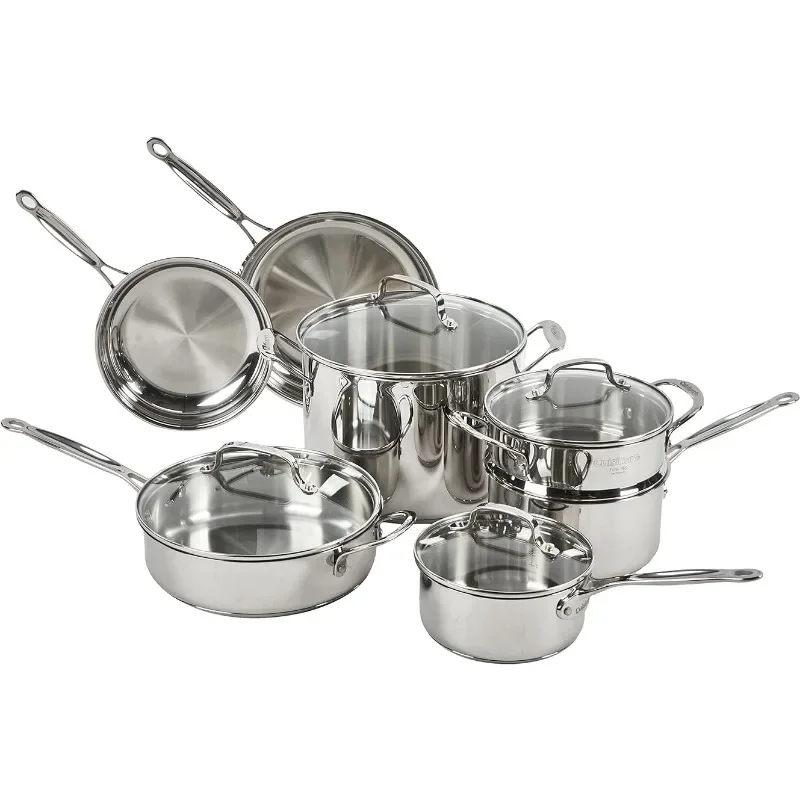 

11-Piece Cookware Set, Chef's Classic Stainless Steel Collection 77-11G