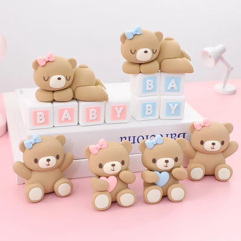 Cute Pink Blue Cartoon Bear Cake Topper BABY Birthday Cake Decoration boys Girls baby shower Gender reveal Bear Doll Ornament
Cute Pink Blue Cartoon Bear Cake Topper BABY Birthday Cake Decoration boys Girls baby shower Gender reveal Bear Doll Ornament