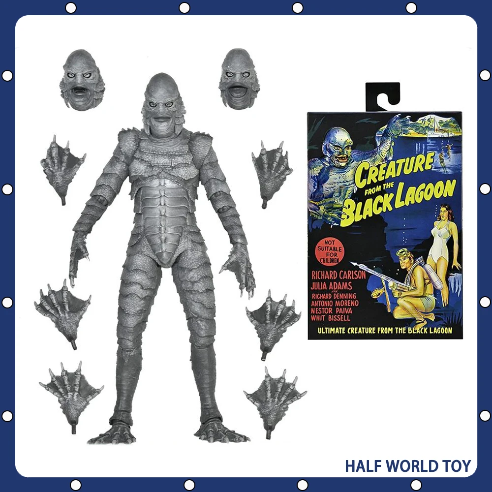 

Original NECA 04823 Universal Monsters 7 Inch Ultimate Creature From The Black Lagoon (B&W) Anime Figure PVC Model Toy Gifts