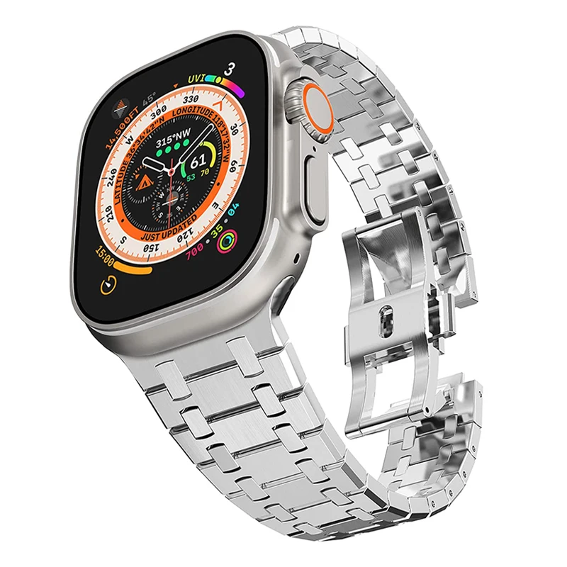 Для Apple Watch Ultra 49 мм роскошный ремешок из нержавеющей стали металлический браслет ремешок для IWatch 8 7 45 мм SE 6 5 4 44 мм 42 мм
Для Apple Watch Ultra 49 мм роскошный ремешок из нержавеющей стали металлический браслет ремешок для IWatch 8 7 45 мм SE 6 5 4 44 мм 42 мм