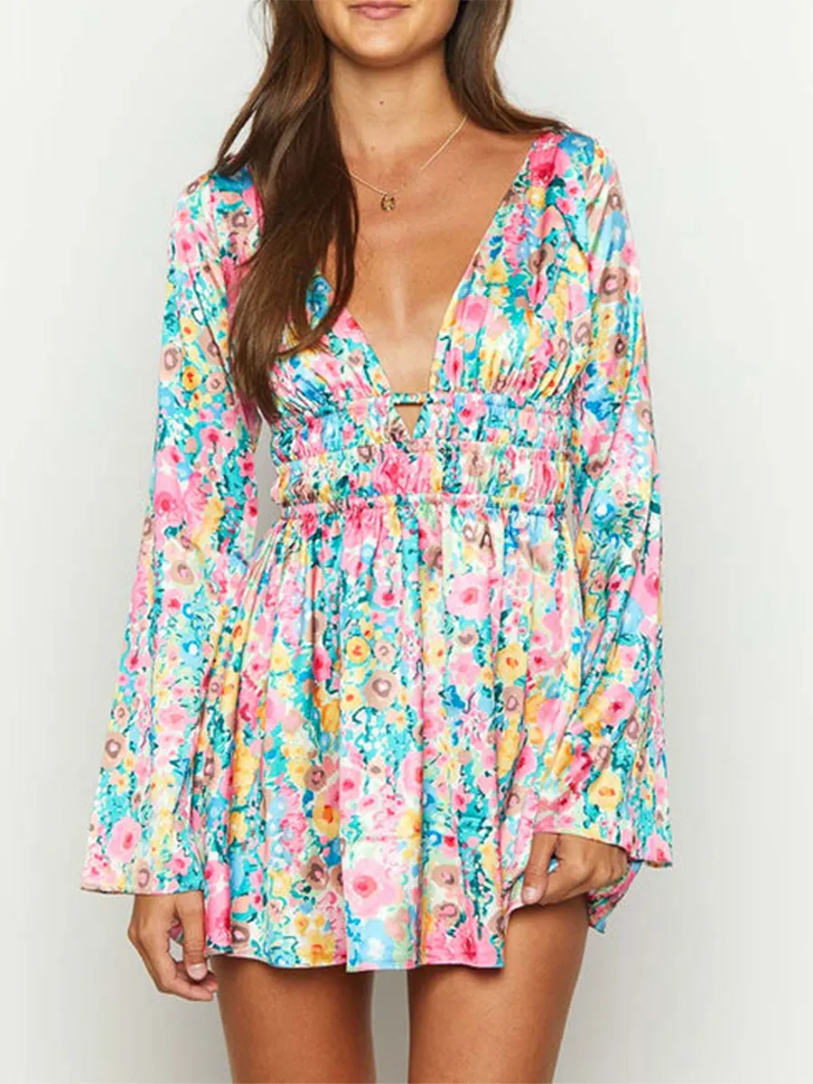 New Fashion Womens Summer A-Line Dress Floral Print Long Sleeve V-Neck Tunic Waist Backless Tie Dress Club Street Style S M L
New Fashion Womens Summer A-Line Dress Floral Print Long Sleeve V-Neck Tunic Waist Backless Tie Dress Club Street Style S M L