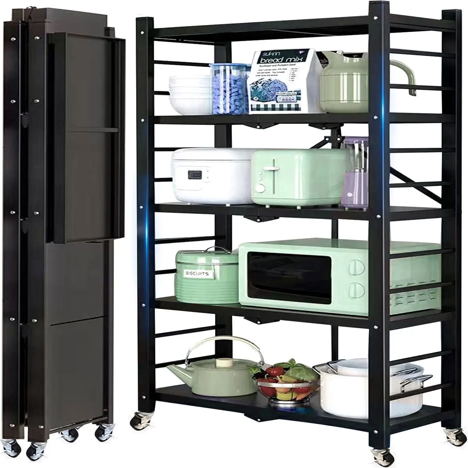 5-Tier Storage Shelving Unit, Foldable Storage Shelves Wire Shelving Unit Adjsutable Shelf Heavy Metal Shelf, 397lbs Capacity
5-Tier Storage Shelving Unit, Foldable Storage Shelves Wire Shelving Unit Adjsutable Shelf Heavy Metal Shelf, 397lbs Capacity