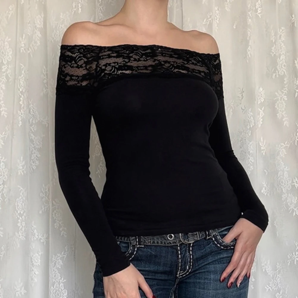 Elegant Off Shoulder Commuting Tops Women Lace Mesh See-through Blouse Blusas Fashion Long Sleeve Office Lady TShirts
Elegant Off Shoulder Commuting Tops Women Lace Mesh See-through Blouse Blusas Fashion Long Sleeve Office Lady TShirts