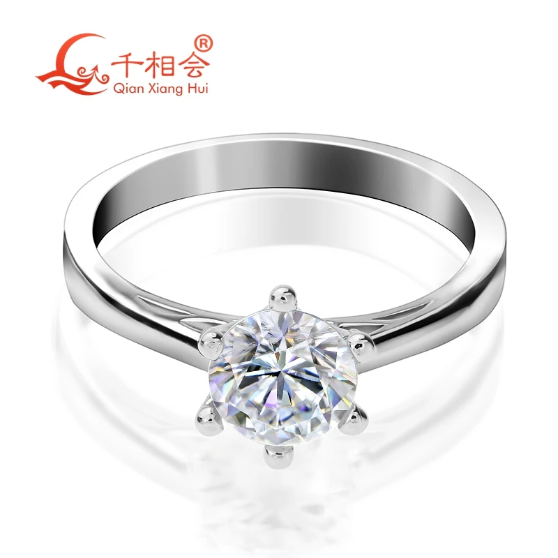10k 14k 18k white gold Ring classic 6 Prongs 1ct 6.5mm round shape D vvs color moissanite stone for Women Party Jewelry
10k 14k 18k white gold Ring classic 6 Prongs 1ct 6.5mm round shape D vvs color moissanite stone for Women Party Jewelry