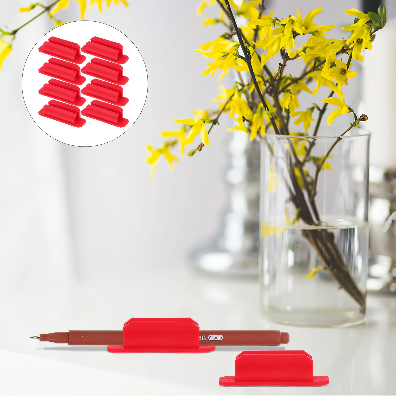 10 Pcs Accessories for Pen Holder Set Silicone Clamp Securing Clip Desk Holders Red Clips Markers Fixing
10 Pcs Accessories for Pen Holder Set Silicone Clamp Securing Clip Desk Holders Red Clips Markers Fixing