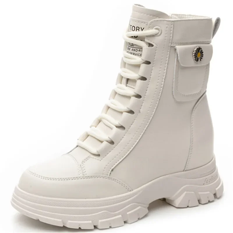 Women Punk Ankle Boots Warm Plush Winter Shoes 7CM Hidden Heels Chunky Boots Platform Leather Motorcycle Shoes Woman Botas Mujer
Women Punk Ankle Boots Warm Plush Winter Shoes 7CM Hidden Heels Chunky Boots Platform Leather Motorcycle Shoes Woman Botas Mujer
