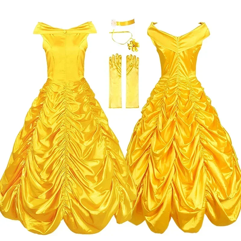 Belle Cosplay Costume Women Adults Beauty and The Beast Belle Princess Yellow Dresses Accessories Suit Halloween Party Clothes
Belle Cosplay Costume Women Adults Beauty and The Beast Belle Princess Yellow Dresses Accessories Suit Halloween Party Clothes