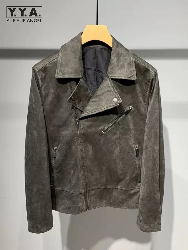 Vintage Lapel Collar Suede Motorcycle Jacket Men Zipper Casual Short Coat Slim Fit Spring Autumn High Street Fashion Outerwear
Vintage Lapel Collar Suede Motorcycle Jacket Men Zipper Casual Short Coat Slim Fit Spring Autumn High Street Fashion Outerwear