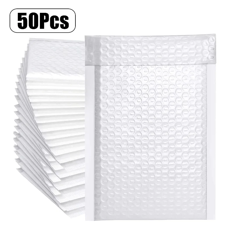 50pcs Bubble Mailers White Poly Bubble Mailer Self Seal Padded Envelopes Gift Bags Waterproof Packaging Envelope Bags for Book
50pcs Bubble Mailers White Poly Bubble Mailer Self Seal Padded Envelopes Gift Bags Waterproof Packaging Envelope Bags for Book