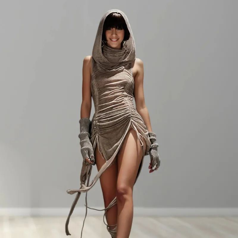 Женское винтажное платье-водолазка, однотонное облегающее платье без рукавов, для путешествий и отпуска 
Женское винтажное платье-водолазка, однотонное облегающее платье без рукавов, для путешествий и отпуска