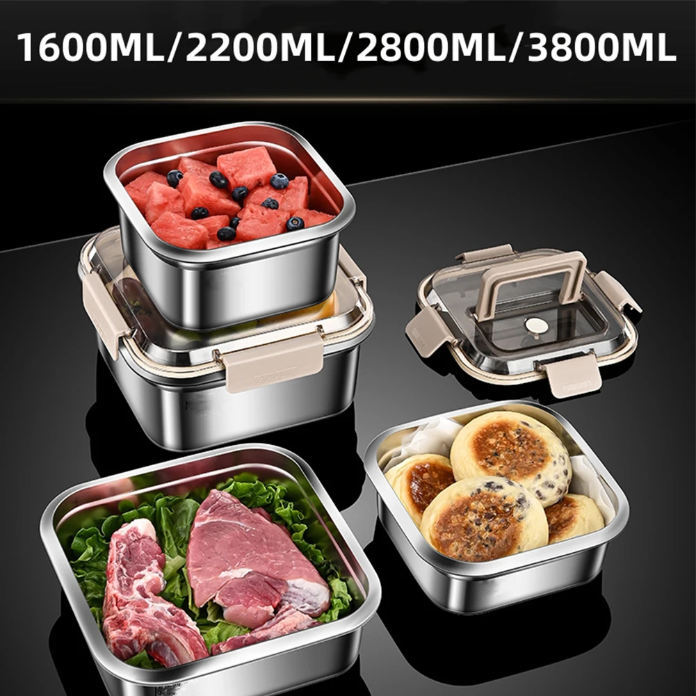 Stainless Steel Lunch Box With Sealed Lid Buckle Food Container Bento Box Outdoor Camping Picnic Food Container Portable
Stainless Steel Lunch Box With Sealed Lid Buckle Food Container Bento Box Outdoor Camping Picnic Food Container Portable