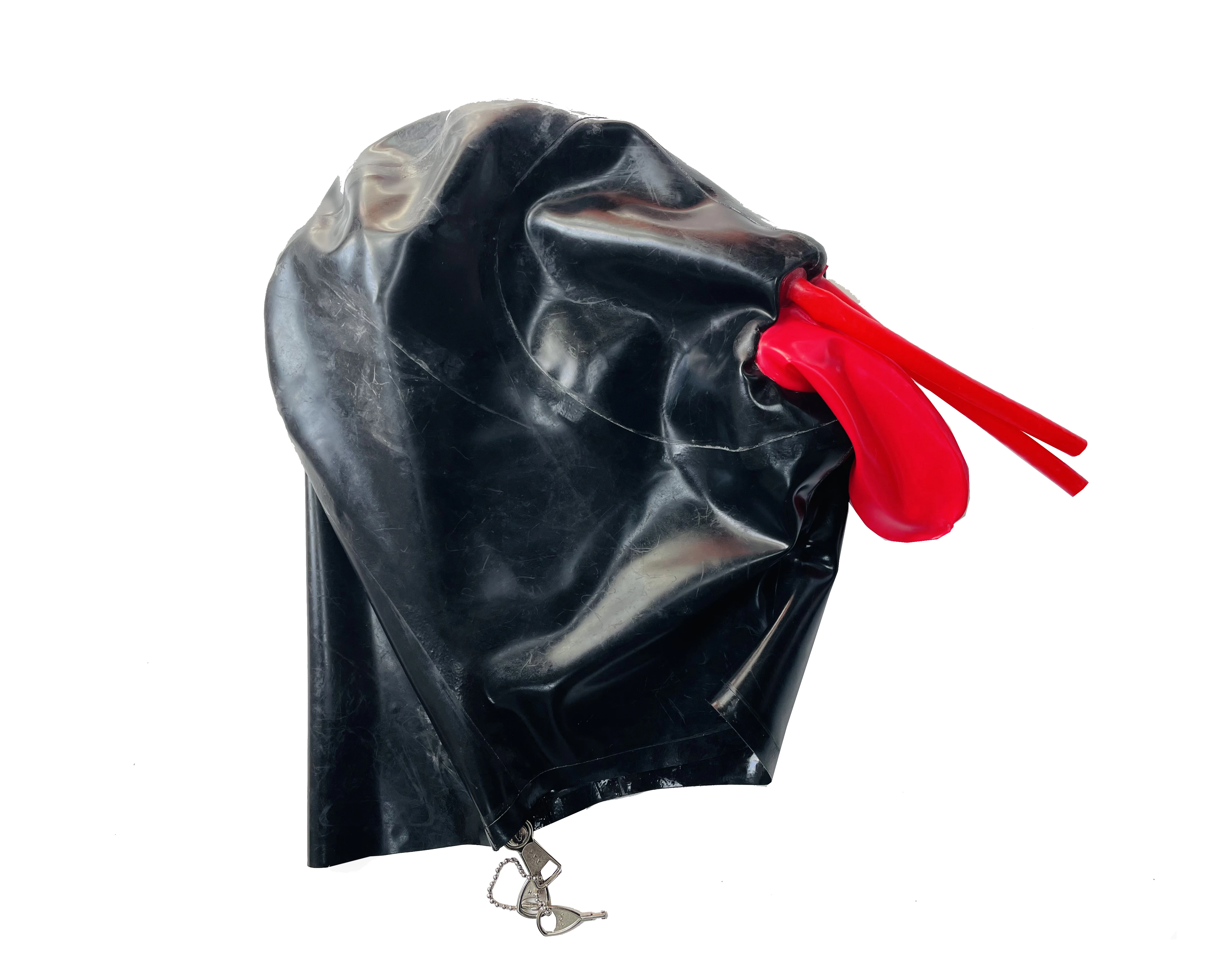 Latex Gummi Mask 15cm long nose tube red mouth sheath lock zip closed eyes 0.4mm
Latex Gummi Mask 15cm long nose tube red mouth sheath lock zip closed eyes 0.4mm