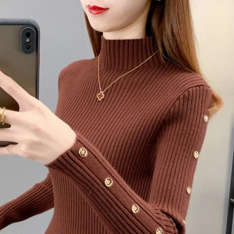 Half High Collar Sweater Bottoming Shirt For Women's Autumn Winter 2022New Jacket With Button Top Inside Slim Thickened Knitwear
Half High Collar Sweater Bottoming Shirt For Women's Autumn Winter 2022New Jacket With Button Top Inside Slim Thickened Knitwear