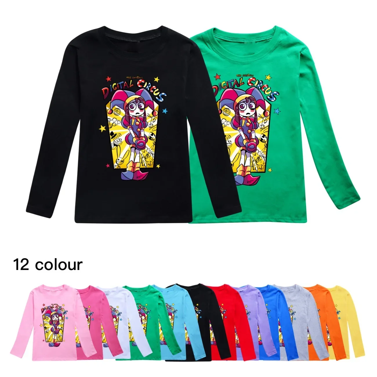 

2024 New The Amazing Digital Circus Pomni Jax T Shirt Kids Cotton T-shirt Baby Girls Casual Tshirt Toddler Boys Long Sleeve Tops