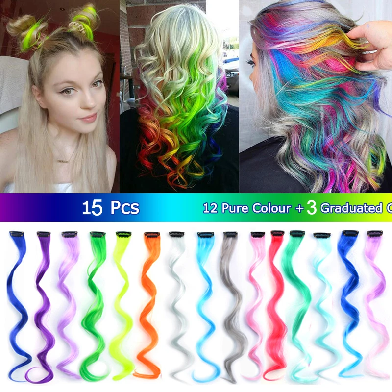22"Long Synthetic Rainbow Wavy Clip On Hair Extensions 16PC Set Clip In Wigs Colored False Fake Hairpieces For Kids Purple Pink
22"Long Synthetic Rainbow Wavy Clip On Hair Extensions 16PC Set Clip In Wigs Colored False Fake Hairpieces For Kids Purple Pink