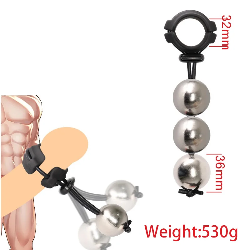 

Wibrator Ball Stretcher Heavy Dute Metal Pendant Cock Ring Penis weights Erection Enlarger Extender dick sex toys stainless ball