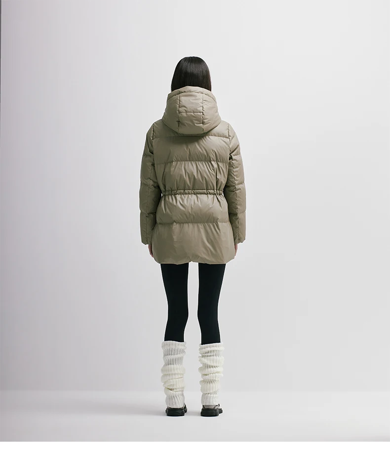 Chericom Women's Winter Down Jacket Mid Long Padding PU Leather Skinny Thick New Duck Down Solid Hooded Puffer Jacket 298097 Chericom Women's Winter Down Jacket Mid Long Padding PU Leather Skinny Thick New Duck Down Solid Hooded Puffer Jacket 298097