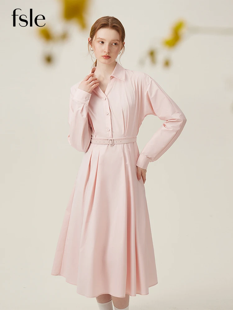 FSLE【2 Colors】Long Sleeve Shirt Dress Spring Blue Color Long Pleated Design A-LINE Skirts Belt Decoration Female Dress 24FS11310
FSLE【2 Colors】Long Sleeve Shirt Dress Spring Blue Color Long Pleated Design A-LINE Skirts Belt Decoration Female Dress 24FS11310