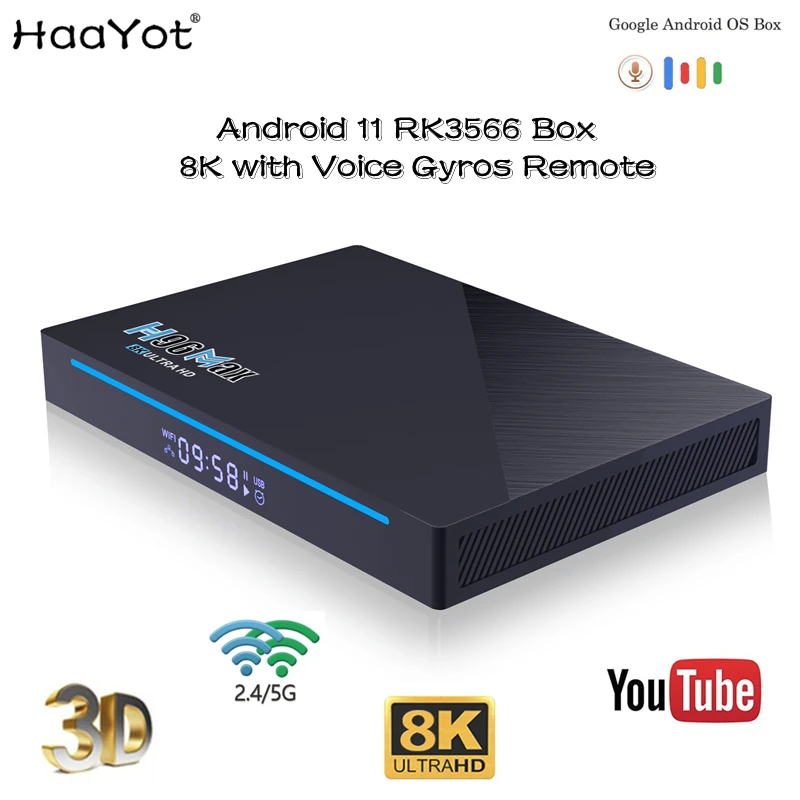 Android 11 Smart TV Box Rk3566 8K Ultra HD Google Voice Play Netflix BT Gyros Remote H96 Max 8GB Ram Set Top Box Media Player
Android 11 Smart TV Box Rk3566 8K Ultra HD Google Voice Play Netflix BT Gyros Remote H96 Max 8GB Ram Set Top Box Media Player