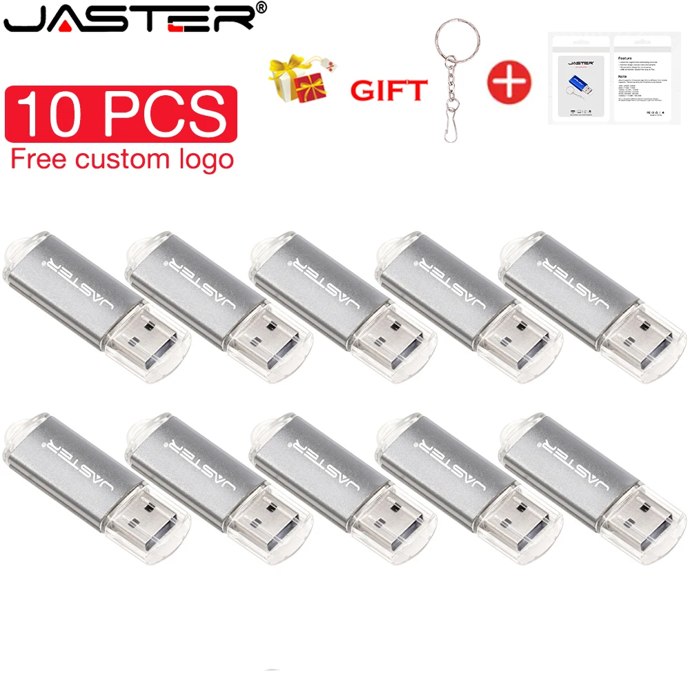 

JASATER 10PCS/lot USB 2.0 128GB Flash Drives Pen Drive Thumbdrive 64GB 16GB Pendrive Memory Stick 32GB U Stick Free Custom Logo