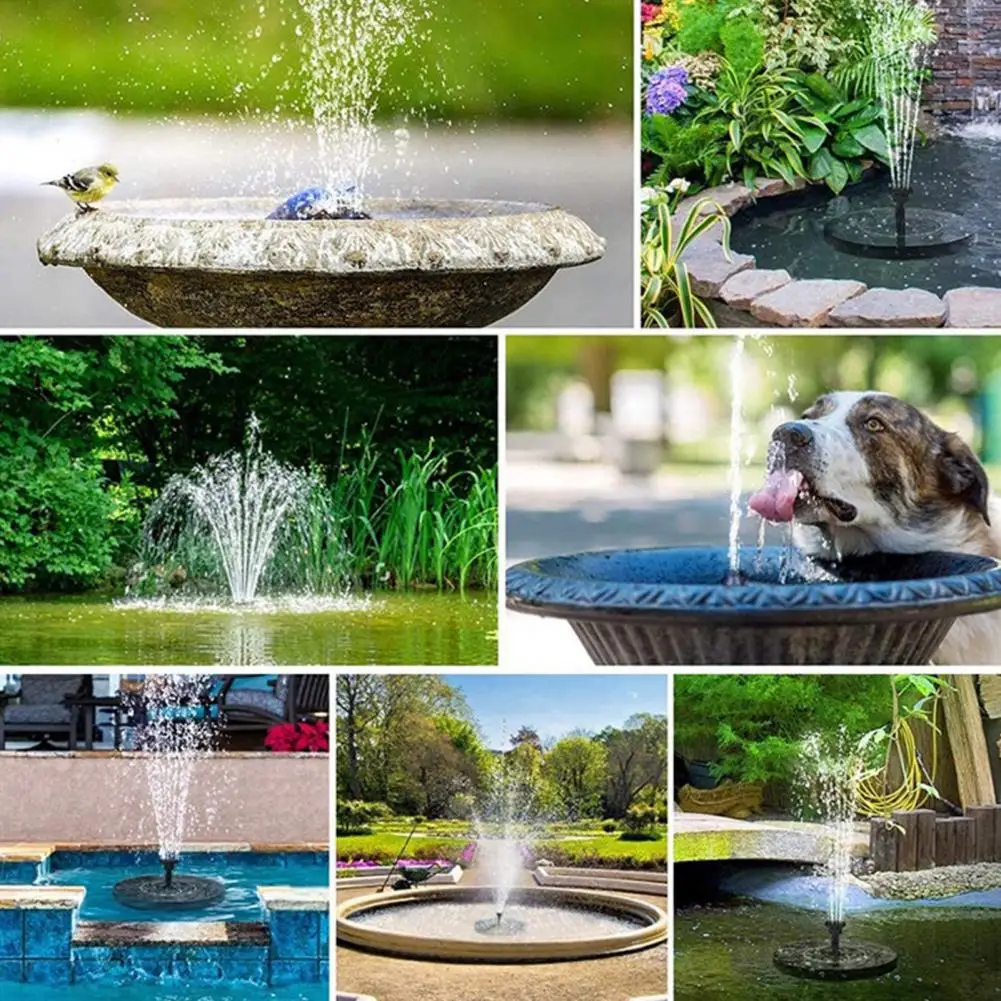 

Garden Fountain 1 Set Durable Eco-friendly Black Mini Solar Water Fountain Pool Pond Decoration Home Decor