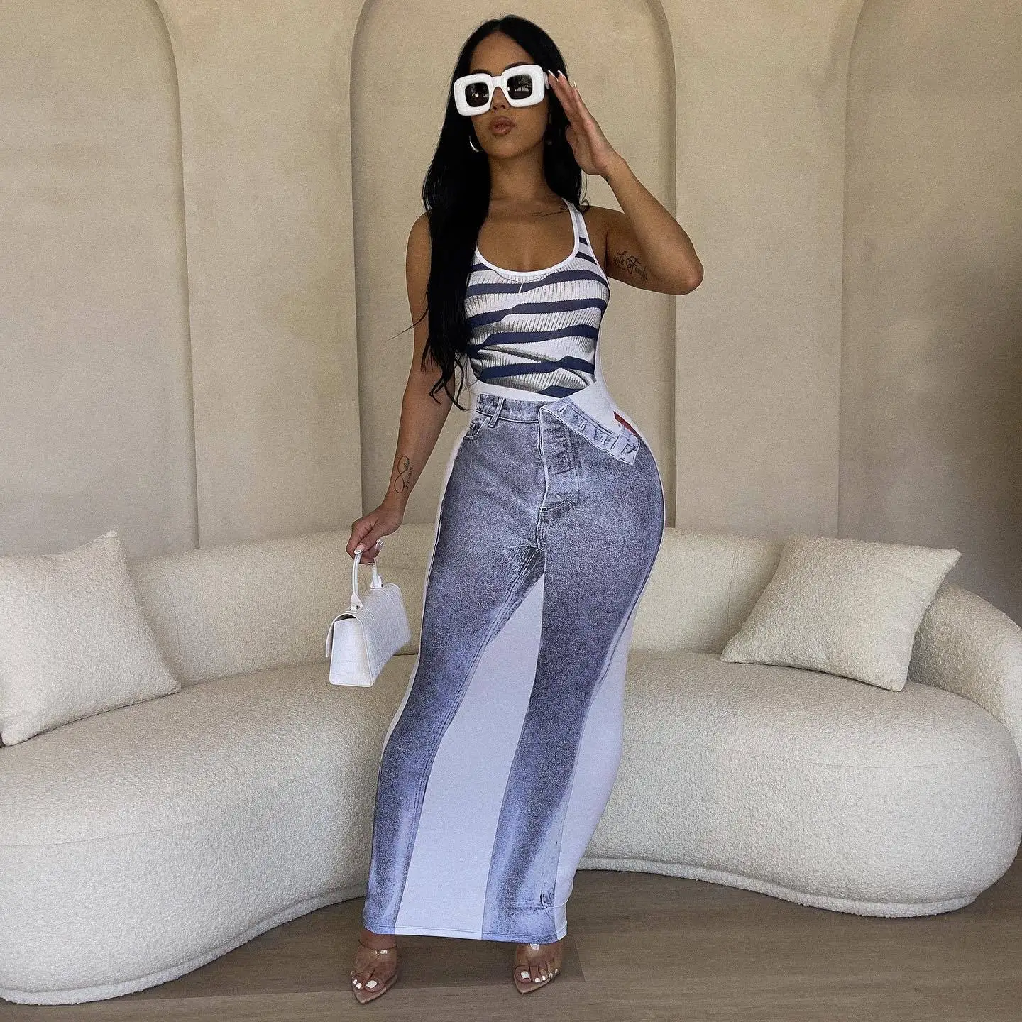 Summer Sexy Printed Bodycon Long Dress Tank Sleeveless 3D Ankle Length Vestidoss Streetwear Fashion Dresses Women Clothes 2023
Summer Sexy Printed Bodycon Long Dress Tank Sleeveless 3D Ankle Length Vestidoss Streetwear Fashion Dresses Women Clothes 2023