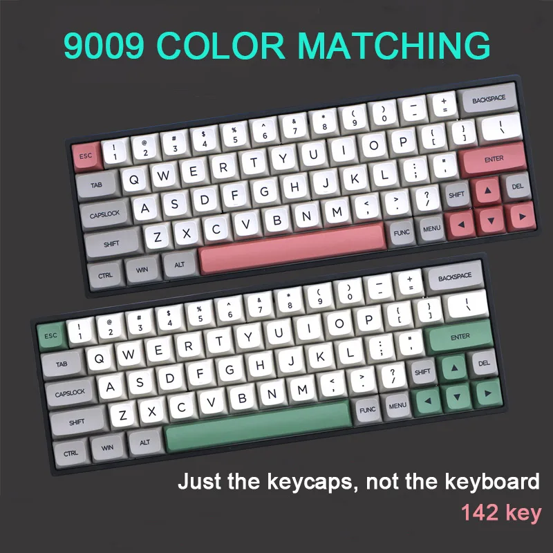 

142 Keys/Set 9009 Retro Gray White Keycaps PBT Dye Sublimation OEM Profile Personalized KeyCap For MX Switch Mechanical Keyboard