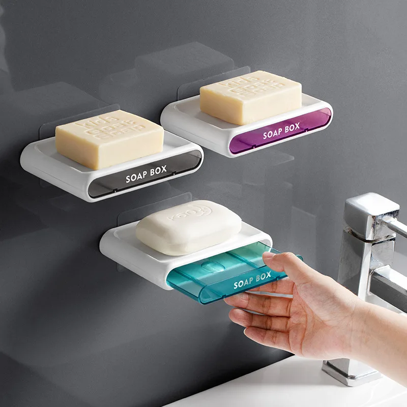 Bathroom Soap Rack With Drain Tray Household Free Punch Wall-mounted Creative Personality Soap Box Holders
Bathroom Soap Rack With Drain Tray Household Free Punch Wall-mounted Creative Personality Soap Box Holders
