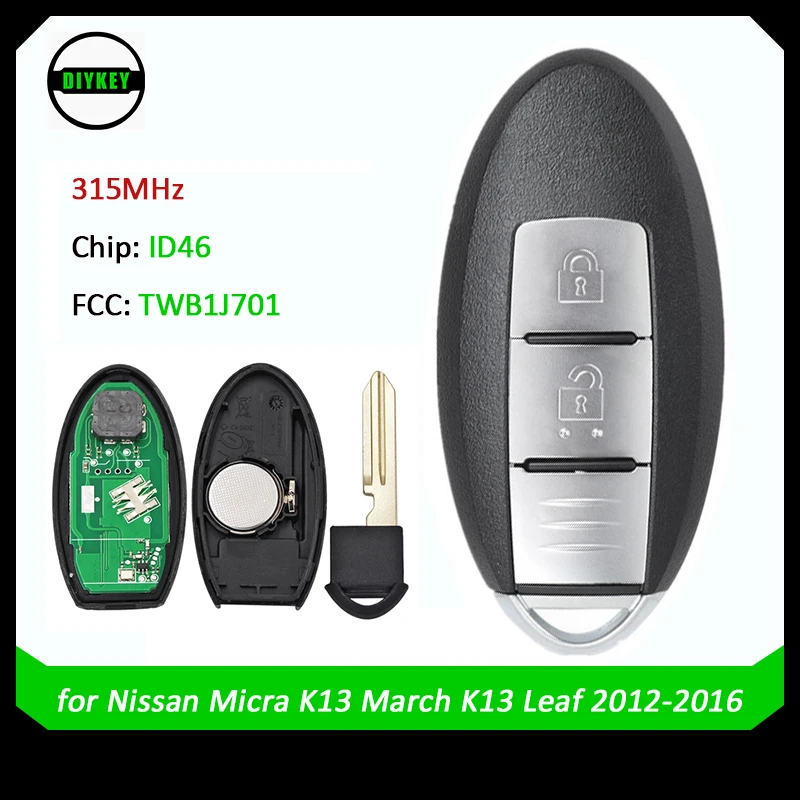 Умный пульт дистанционного управления DIYKEY 315 МГц ID46 для Nissan Micra K13 March K13 Leaf 2012-2016 TWB1J701
Умный пульт дистанционного управления DIYKEY 315 МГц ID46 для Nissan Micra K13 March K13 Leaf 2012-2016 TWB1J701