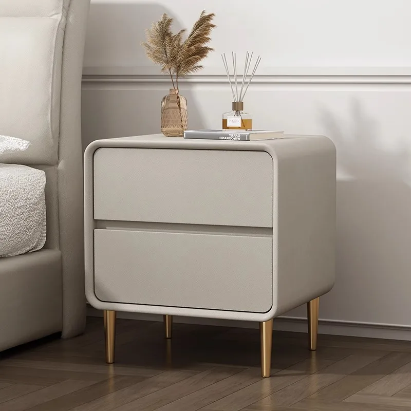 

Bedside table cream wind simple modern solid wood bedroom bedside cabinet light luxury high sense locker online celebrity