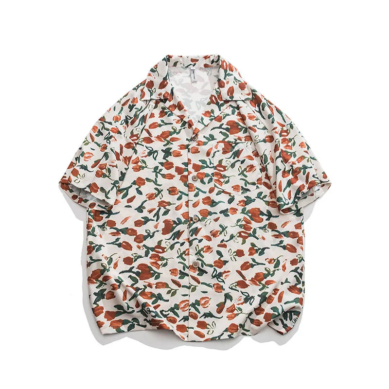 Full Printed Flowers Beach Short-sleeved Shirt Thin Breathable Coat Fashion Loose Lapel Casual Tops Summer Men's Clothing
Full Printed Flowers Beach Short-sleeved Shirt Thin Breathable Coat Fashion Loose Lapel Casual Tops Summer Men's Clothing