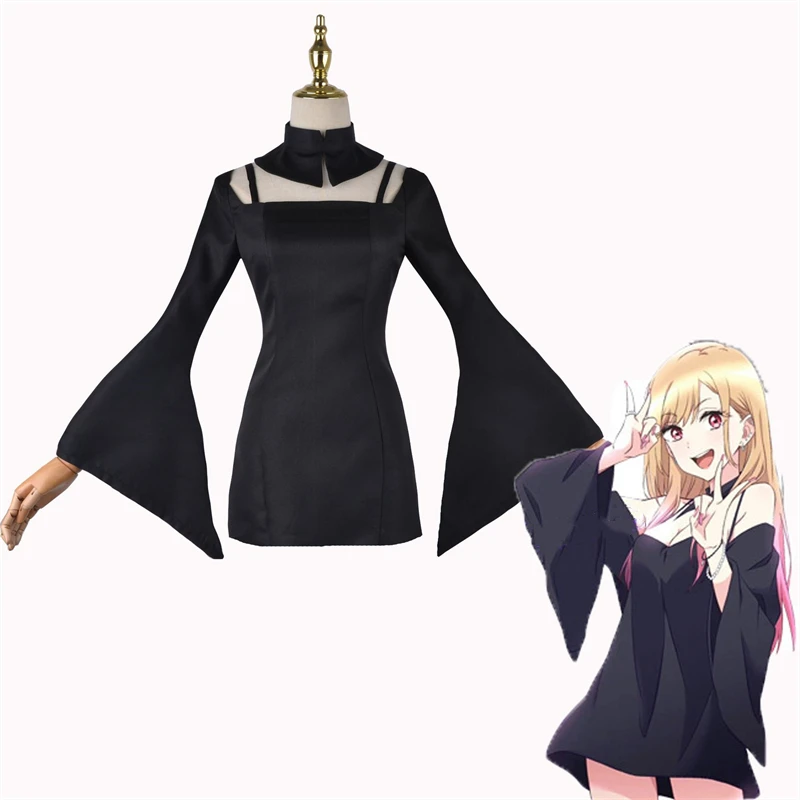 My Dress-Up Darling Kitagawa Marin Cosplay Costume Sexy Black Slinky Tight Dress with Mixtz Long Wig for Women Girl Lady Maid
My Dress-Up Darling Kitagawa Marin Cosplay Costume Sexy Black Slinky Tight Dress with Mixtz Long Wig for Women Girl Lady Maid
