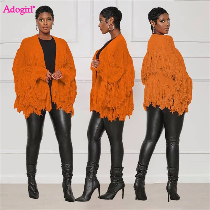 Adogirl Solid Tassel Knitted Cardigan Women Long Sleeve Open Stitch Fringed Sweaters Coat Fashion Casual Smock Outwear
Adogirl Solid Tassel Knitted Cardigan Women Long Sleeve Open Stitch Fringed Sweaters Coat Fashion Casual Smock Outwear