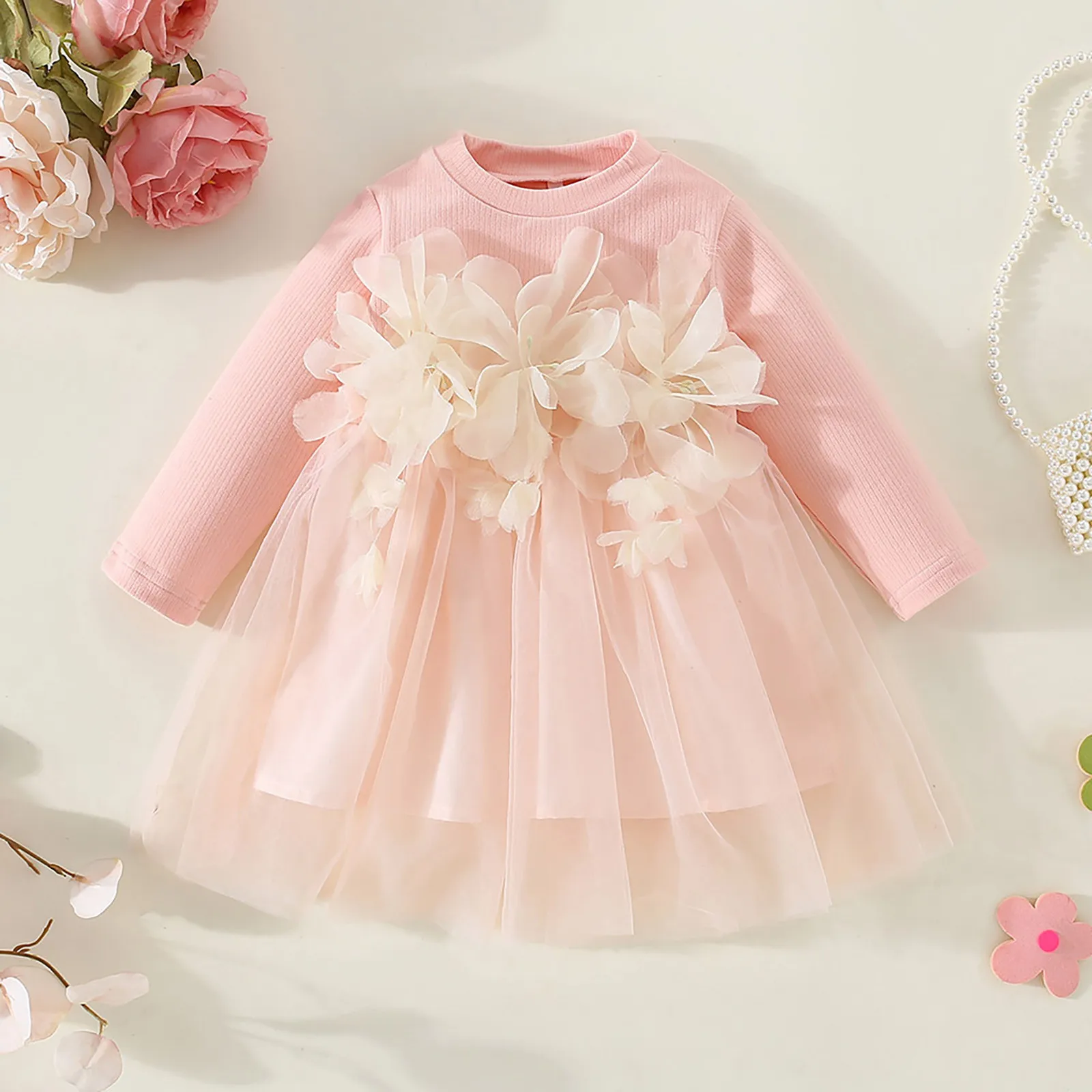 Christmas Toddler Princess Dress Long Sleeve Flower Mesh Patchwork Ball Gown Spring Autumn Baby Girls Party Evening Clothing
Christmas Toddler Princess Dress Long Sleeve Flower Mesh Patchwork Ball Gown Spring Autumn Baby Girls Party Evening Clothing