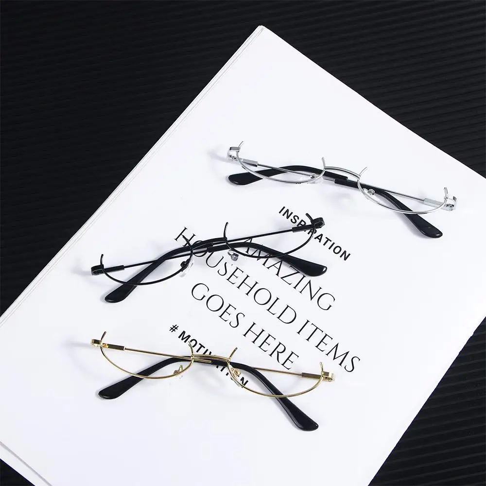 

Cosplay Party Eyewear Without Glasses Lens Oval Glasses Frame Spectacle Frames Half Frames Glasses Frame Photography Decoration