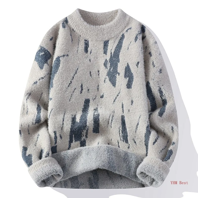 Autumn and Winter Harajuku Style Half High Neck Sweater Men's Thickened Pullover Knit Men's Warm Pullover men knit sweater
Autumn and Winter Harajuku Style Half High Neck Sweater Men's Thickened Pullover Knit Men's Warm Pullover men knit sweater