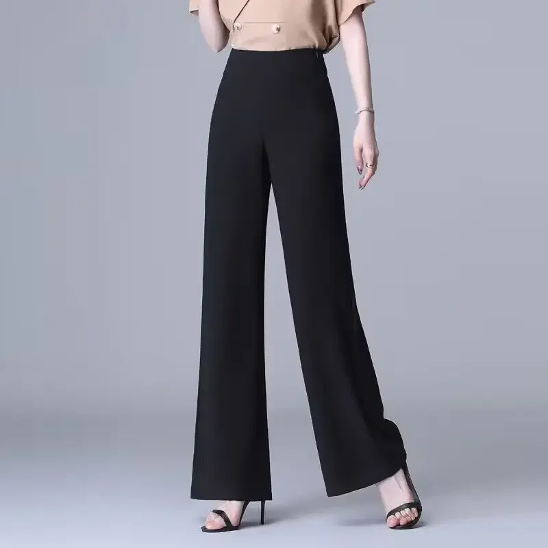 New Spring and Autumn Commuting Simple and Loose Draping Elastic Waist Oversized Solid Ice Silk Women's Wide Leg Pants Z785
New Spring and Autumn Commuting Simple and Loose Draping Elastic Waist Oversized Solid Ice Silk Women's Wide Leg Pants Z785